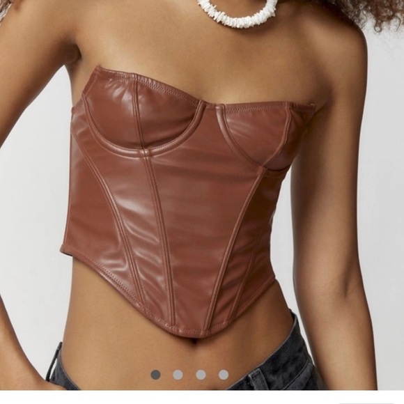 URBAN OUTFITTERS Out From Under Osanna Faux Leather Corset Size Small - Picture 1 of 6